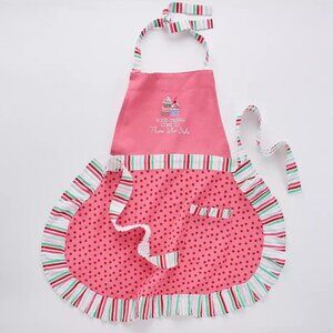 New Apron Good Things Come To Those Who Bake Pink Red Holiday Christmas NWT